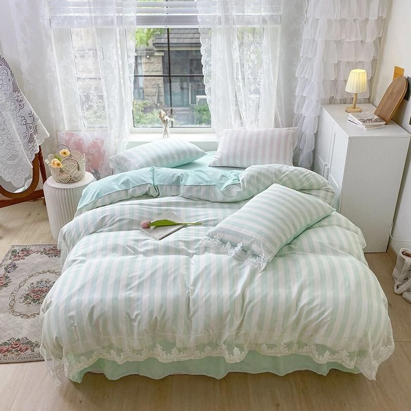 Bedspread Coverlets Home Textile Fabric Bed Linen Bed Sheet Quilt Hotel Bedding Set Pillow Case Bed Lace Cotton Bedsheet Duvet Covers