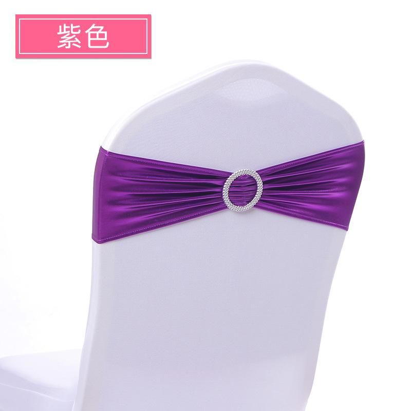 Decorational Metallic Spandex Sash with Buckle for Chair of Wedding and Banquet