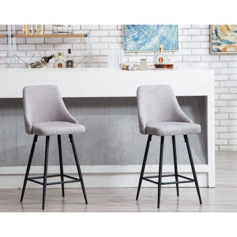 Hot Sale High Quality Modern Industrial Metal Bar Chair Velvet Fabric High Bar Stool Chair with Honeycomb Back