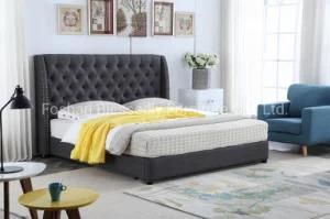 American Style Bed King Double Size Bed with Fabric Button Bed