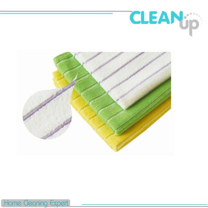 High Absorbent Microfiber Cloth with Stripe for Kitchen /Car /Furniture