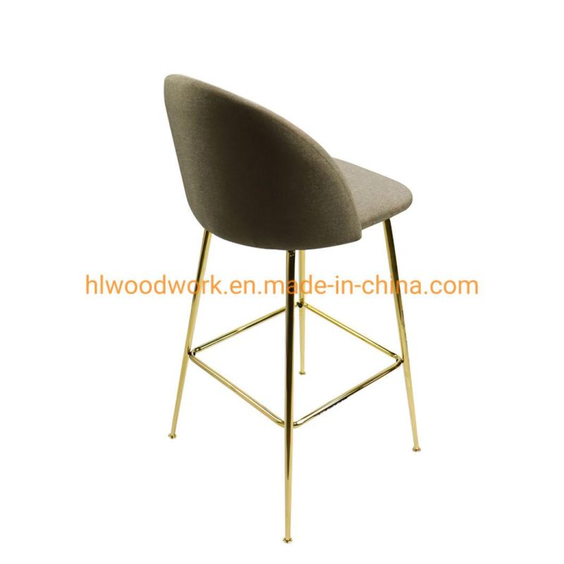 Simple Fashion Modern Design Bar Furniture Mini Home Smart Counter Cafe Restaurant Height Bar Chair Modern Design Comfortable Fabric or PU Bar Chair Bar Stool