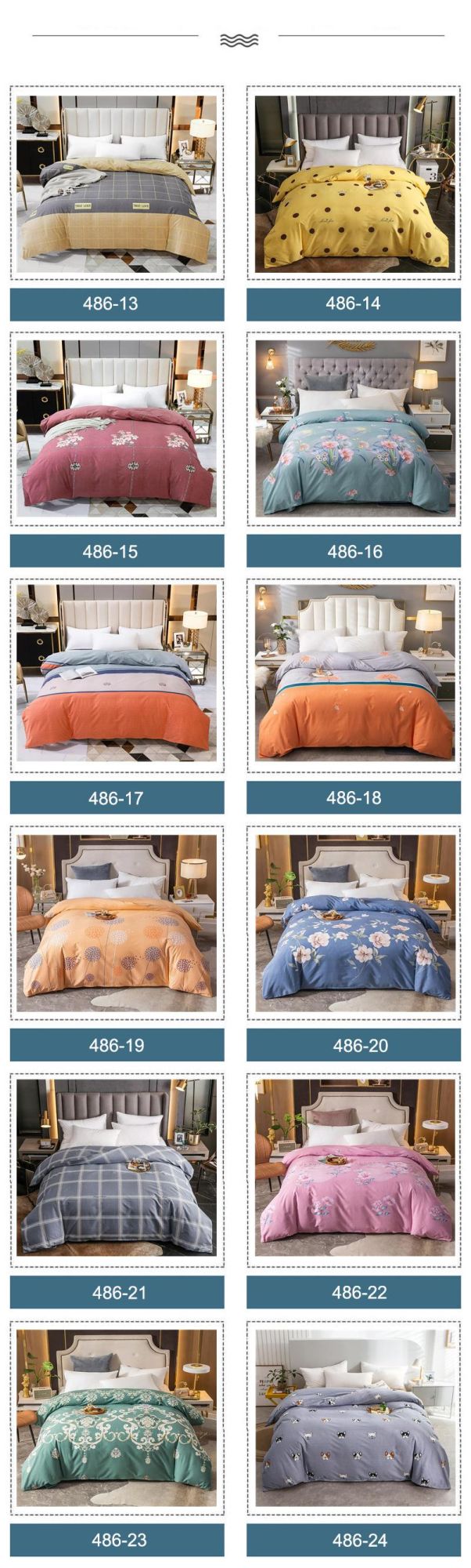 Luxurious Modern Design Bedding Set Cotton Fabric Comfortable for Double Bed Bedsheet