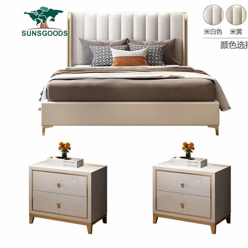 Simple Master Double Bed Young Girl Luxury Fabric Bedroom Bed