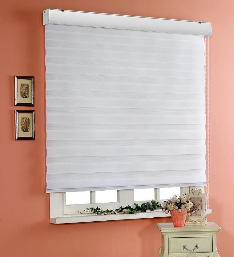 Venetian Curtain Blackout Blinds 100% Polyester Home Window Zebra Roller Blind Fabric