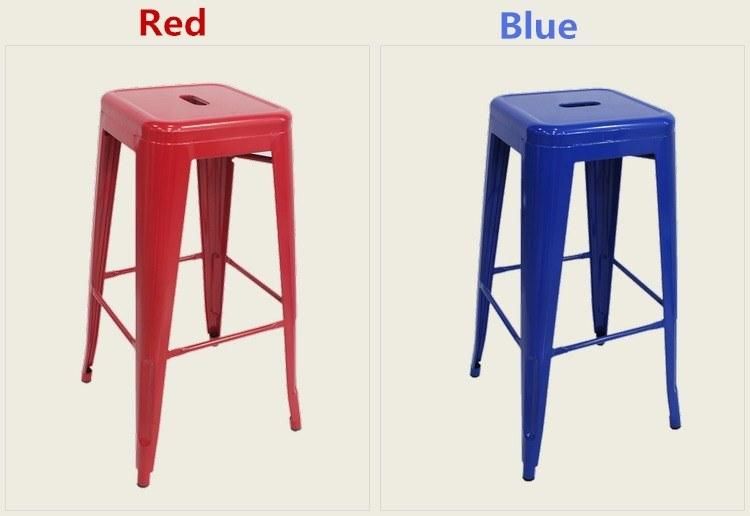 Nordic Design Vintage Industrial Color Painting Metal Dining High Stool Restaurant Bar Stool