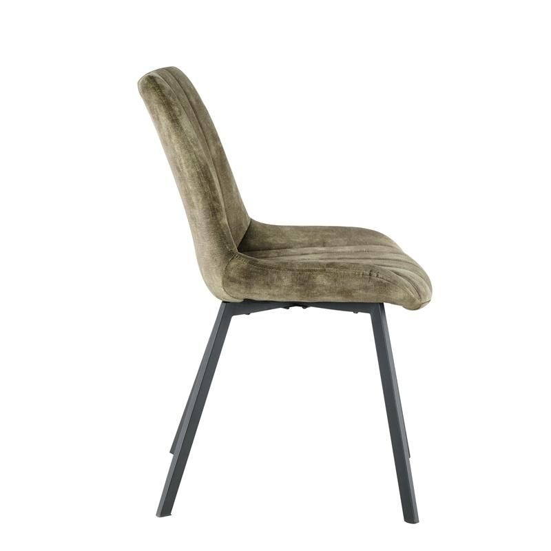 Hot Sales Wholesale Modern Designer Upholstered Fabric Luxury Dining Room Chairs with Metal Leg