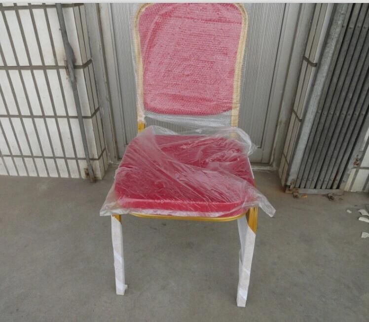 Banquet Dining Chair Cheap and High Quality Golden Frame Steel Molded Foam Stackable Furniture