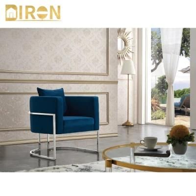 Luxury Home Living Room Furniture Fabric Modern Stainless Steel in Chrome Color Chair