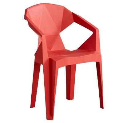 New Design Colourful Plastic Dining Chair with Armrest