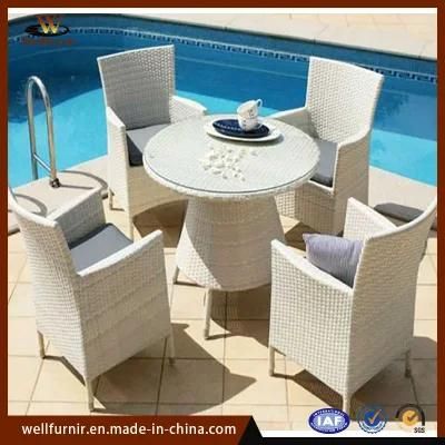 Rattan Garden Outdoor Furniture Flower Dining Table Set (WF-202)