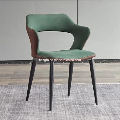 Wholesale Fashion Classic Soft Fabric Upholstery Cafe Dining Chair with Metal Leg