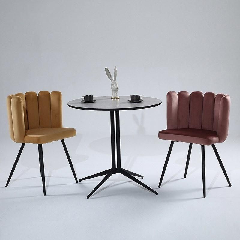 Modern Design Upholstered Fabric Velvet Dining Chairs for Living Room