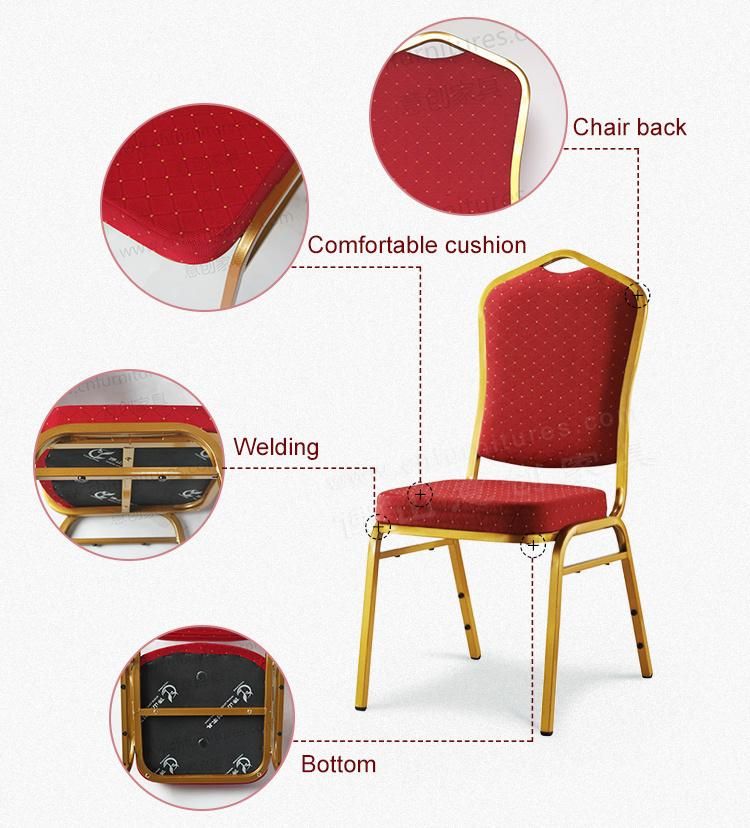 Cheap Stacking Gold Metal Banquet Chair for Hotel and Conference