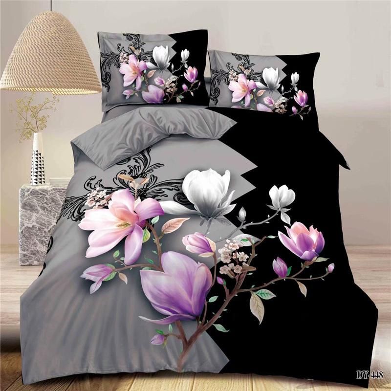 Home Textile Custom Cheap 100% Polyester Microfiber Printed Fabric Bed Comforter Set, Bed Sheet Set