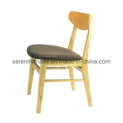 Fabric Upholstered Solid Wood Frame Leisure Dining Chair