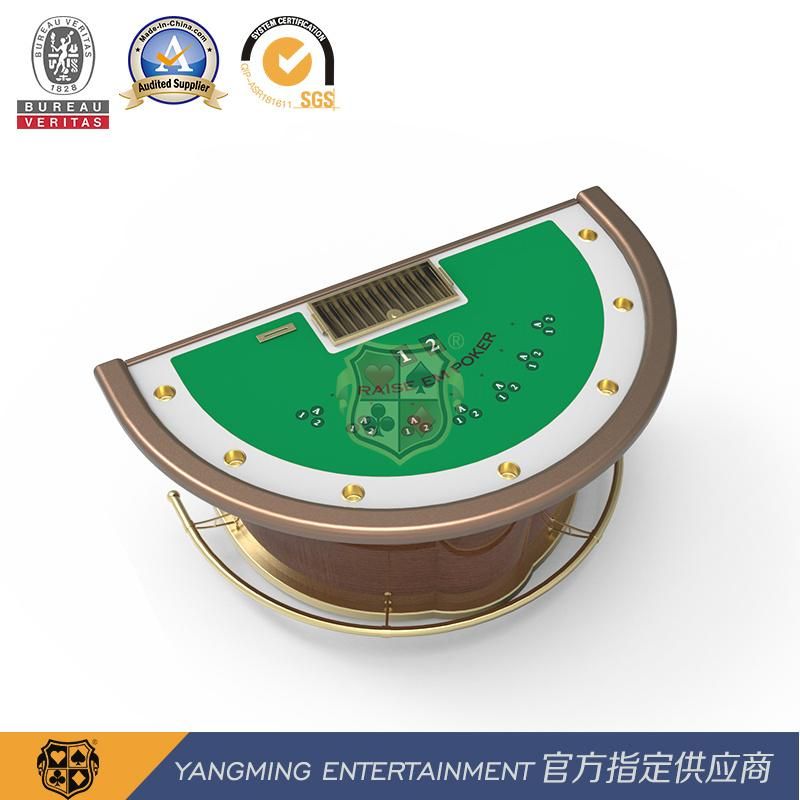 Newly Designed Semi-Circular 7-Card Poker Black Jack Entertainment Gaming Table Customization Ym-Bj02