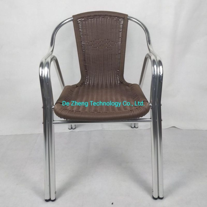 Outdoor Commercial Rattan Wicker Restaurant Relaxing Wicker Aluminum Dining Chair