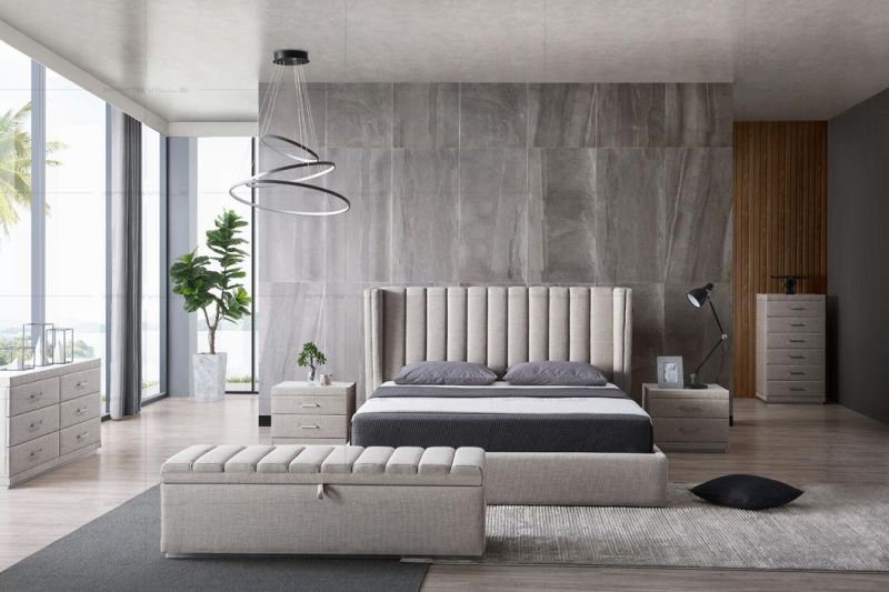 Modern Furnitue Luxury Italian Style Bedroom Beds King Bed for Hotel Gc1807