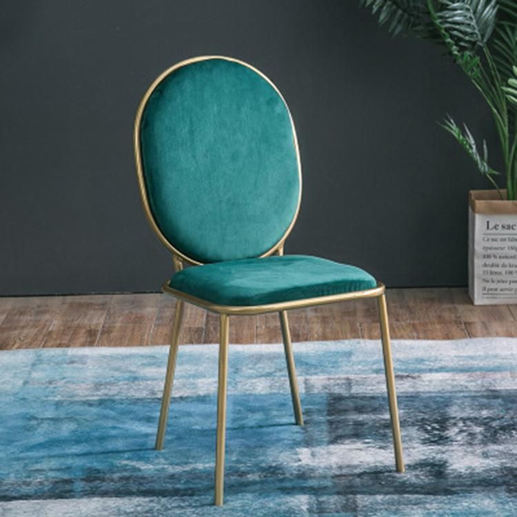 Simple Luxury Backrest Designer Velvet Living Room Furniture Dining Chair