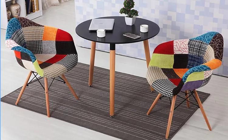 Modern Fabric Dining Chairs with Armrest Patchwork Armchairs Nordic Chair for Living Room Dining Room Bedroom Office Cafe