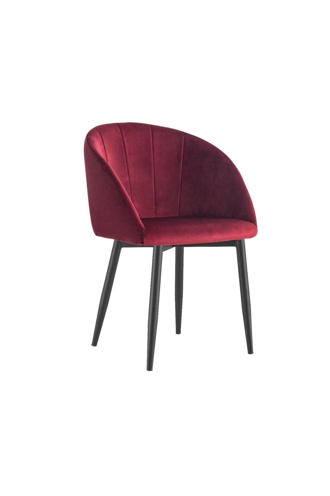 Contemporary Velvet Upholstered Fabric Dining Chairs with Arms for Dining Table