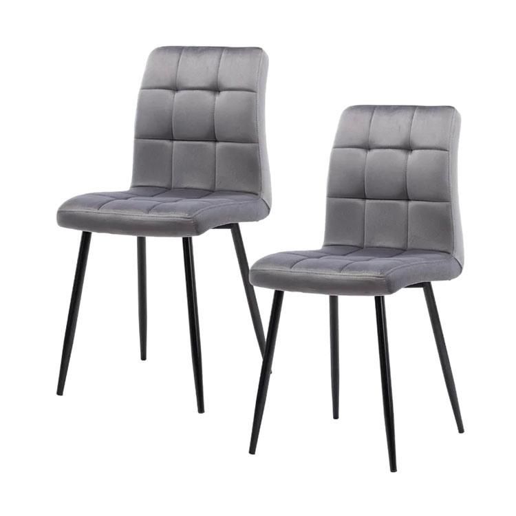 Factory Price Modern Furniture Fabric Dining Chair Black Metal Leg Chair for Dining Room