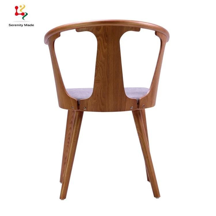 Modern Leisure Coffee Furniture Wooden Fabric Upholstery Seat Dining Chair