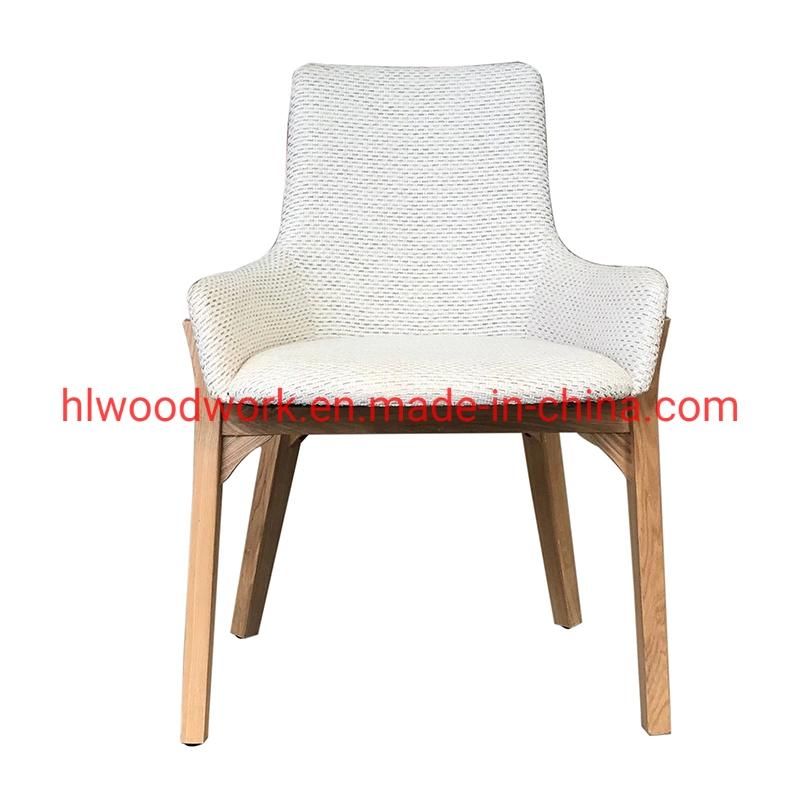 Solo Style Dining Chair Natural Oak Wood Frame White Cushion Resteraunt Chair Hotel Chair Study Room Chair