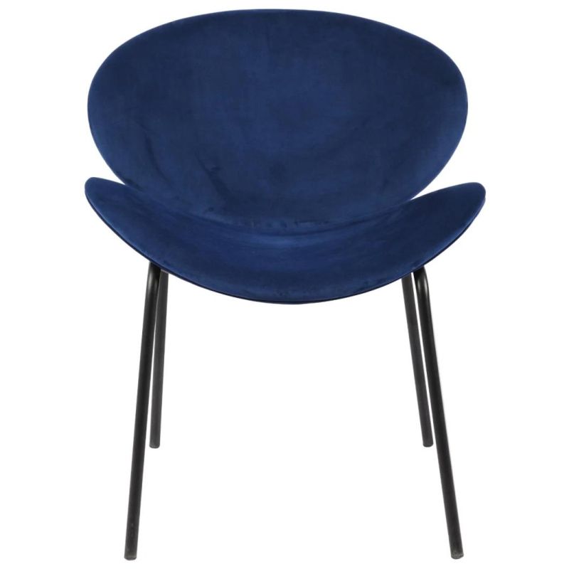 Free Sample Wholesale Home Furniture Coffee Hotel Luxury Upholstered Soft Back Velvet Fabric Dining Chair with Metal Legs