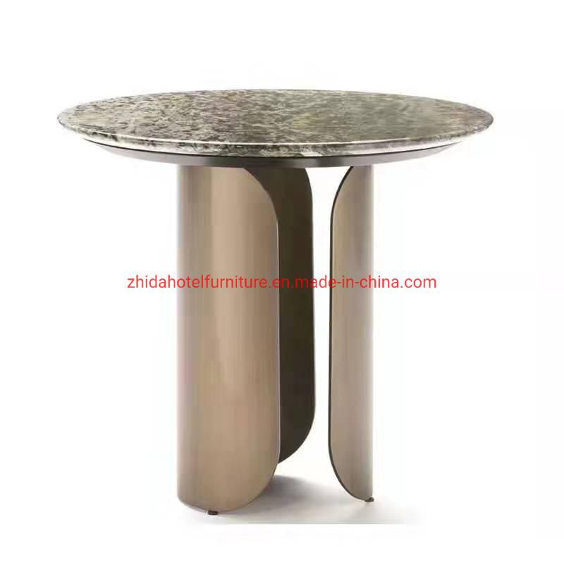 Metal Round Rectangular Marble Table Top Coffee Side Table for Living Room Sofa