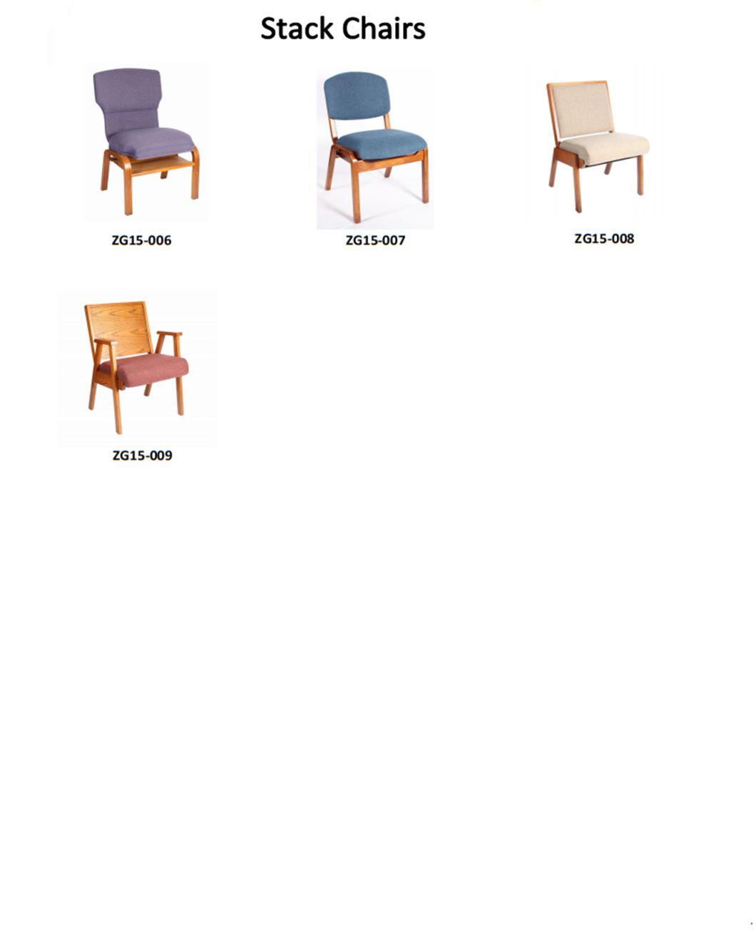 Professional Manufacturer of Wood Worship Church Auditorium Chair with Armrest (ZG15-009)