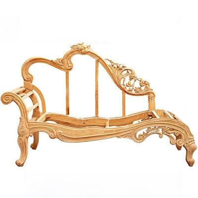 Factory Wholesale Classic Wood Fabric Chaise Lounge with Optional Color