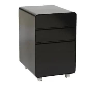 Mobile File Cabinet 3 Drawer Metal Storage Filing Cabinets for Home and Office Black