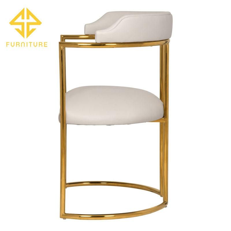 Hotel Event Gold Stainless Steel Leisure Fabric Velvet Dining Chair