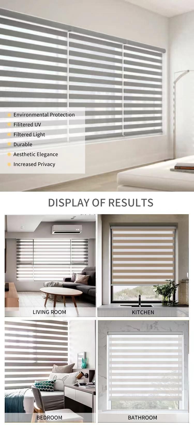 Indoor Window Design Blind High-End Quality Fabric Zebra Roller Blind