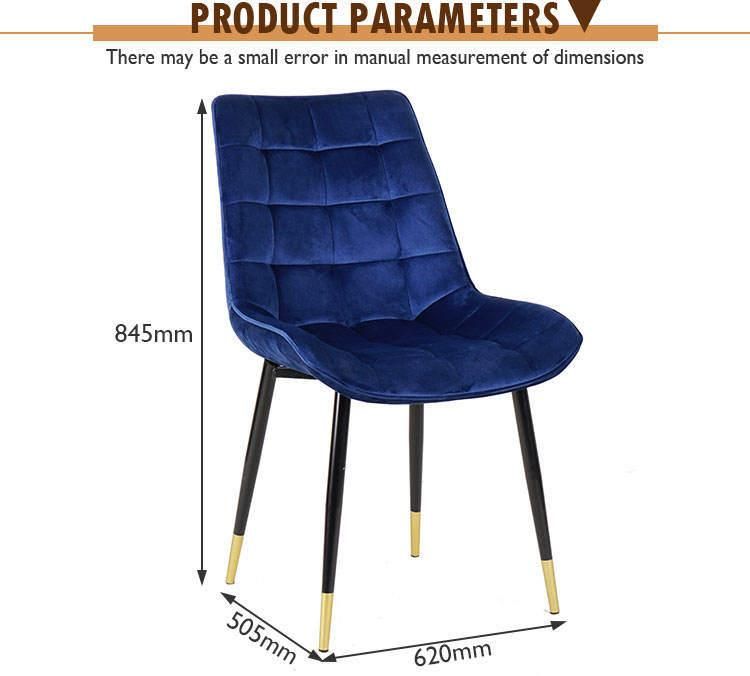 Modern Dining Room Furniture Fabric Seat Dining Chair with Black Golden Legs