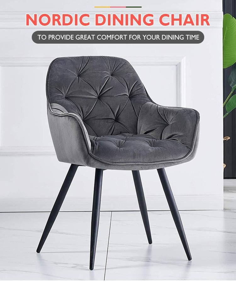 Modern Luxury Upholstery Factory Kitchen Velvet Fabric Restaurant Dining Chair