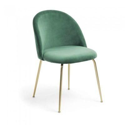 Luxury Colorful Soft Velvet Fabric Upholstery Cafe Dining Chair with Metal Leg