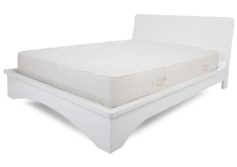 Nova White High Gloss Double Bed Frame