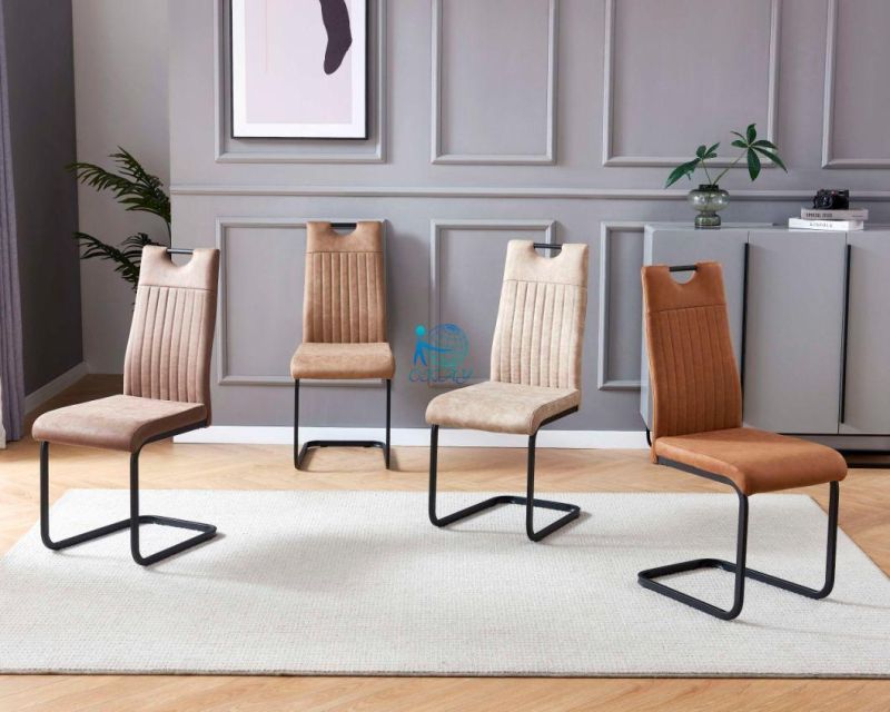 Modern Nordic Dining Chair with Metal Frame Black Legs restaurant Chair