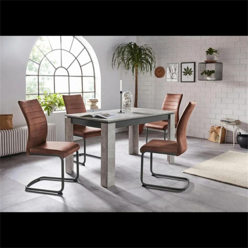 Dining Chair with Z Shape Chrome Legs