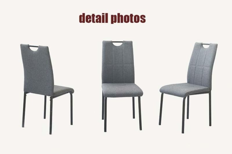 Nordic Modern Living Room Hotel Restaurant Furniture Fabric Spraying Steel Dining Chair for Outdoor Furniture