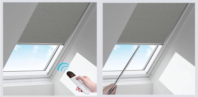 Blackout Fabric Cellular Shades Cordless Honeycomb Skylight Blinds