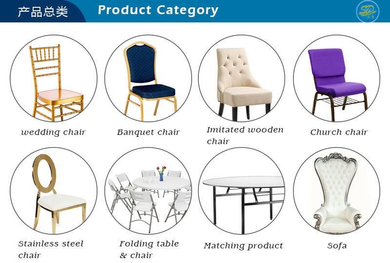 Sandun Furniture Cheap Dubai Gold Frame Blue Fabric Banquet Chair