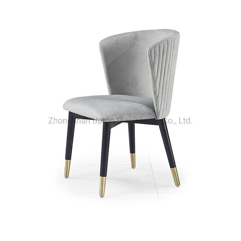 (SP-EC202) Creative Solid Wood Fabric Stainless Steel Chair for Western Restaurant