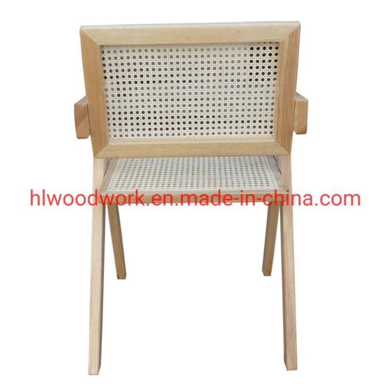 Natural Color Rattan Chair Ash Wood Frame Dining Chair