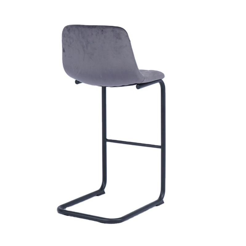 Nordic Style Modern Design Breakfast Kitchen Pub Cafe Barstools Velvet Fabric Bar Chair with Anti-Slip Pad