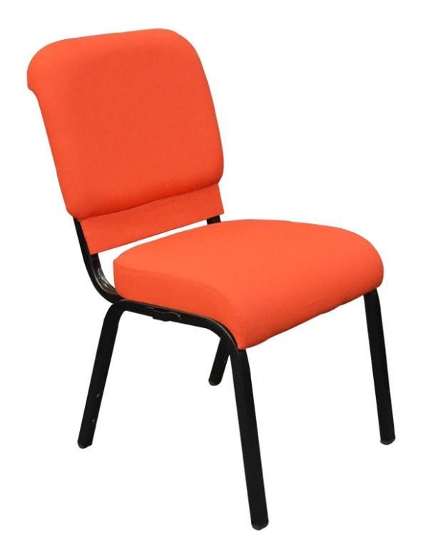 Low Price Custom Armless Hotel Indoor Frame Padded Church Chair