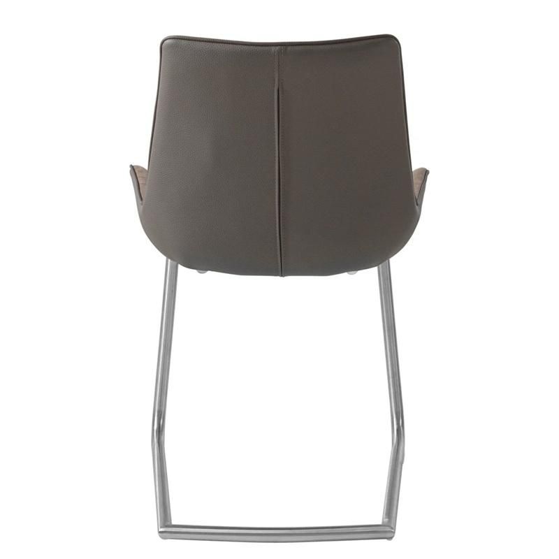 Wholesale Fabric Chrome Legs Dining Room Modern Brown Patchwork Chair